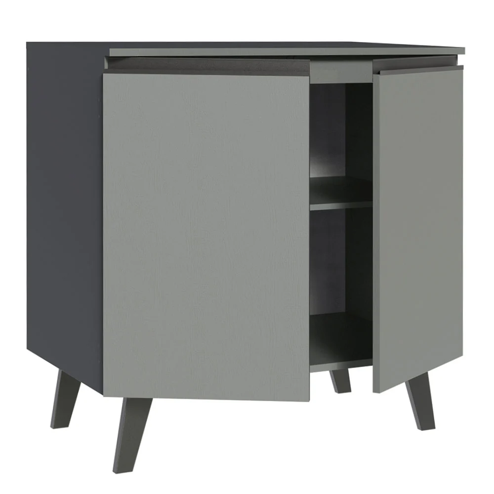 Balcão 80 cm 2 Portas Com Pés Cinza Nice Madesa - Image 7