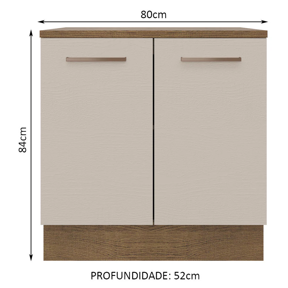 Balcão 80 cm 2 Portas Rustic/Crema Agata Madesa - Image 2