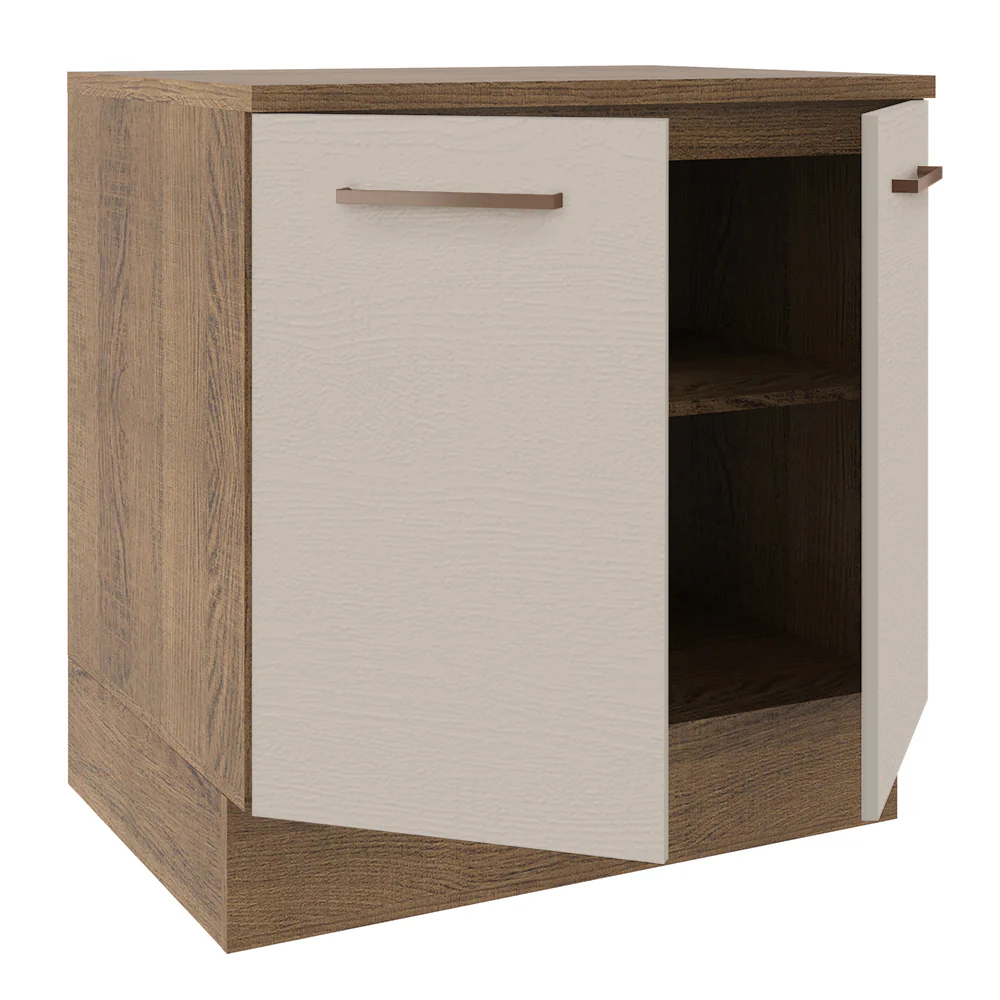 Balcão 80 cm 2 Portas Rustic/Crema Agata Madesa - Image 4