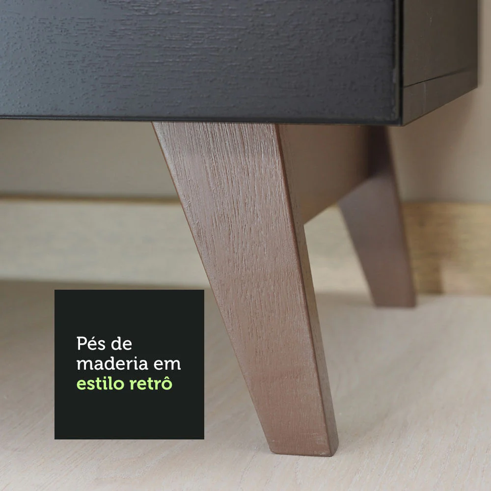 Balcão Cantinho do Café Madesa Reims 2 Portas Preto - Image 5