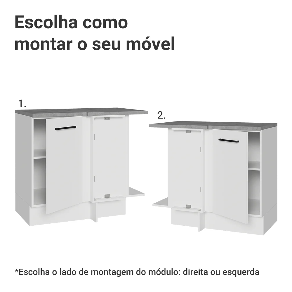 Balcão de Canto Madesa Agata 1 Porta Branco - Image 4