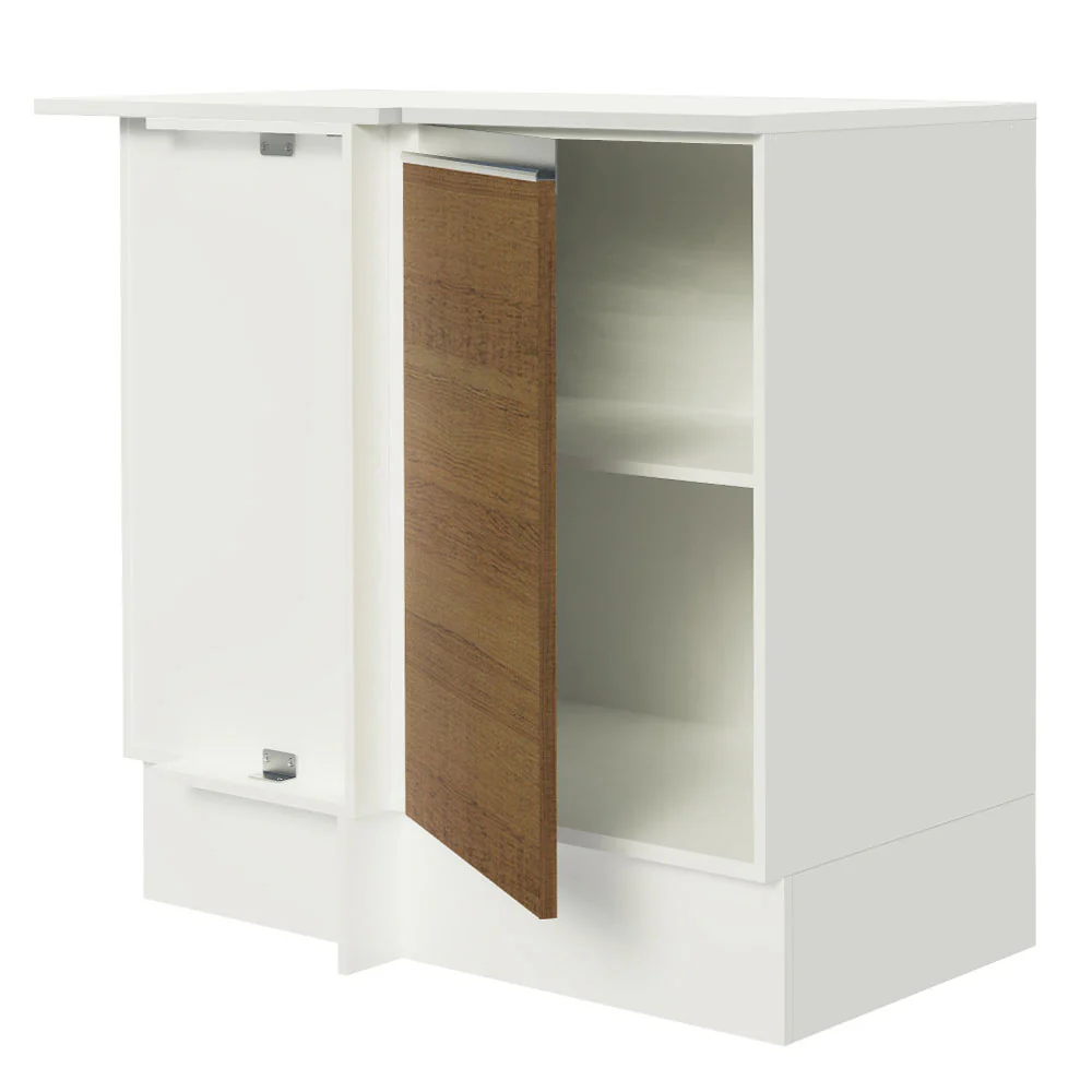 Balcão de Canto Madesa Smart 100% MDF com Tampo 1 Porta Branco/Rustic - Image 4