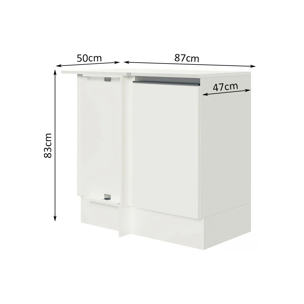 Balcão de Canto 100% MDF com Tampo Branco Smart Madesa - Image 2
