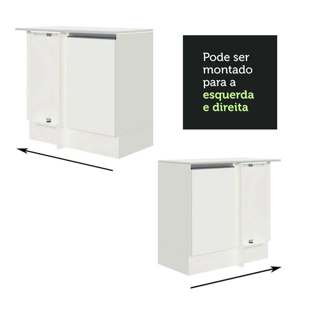 Balcão de Canto 100% MDF com Tampo Branco Smart Madesa - Image 5