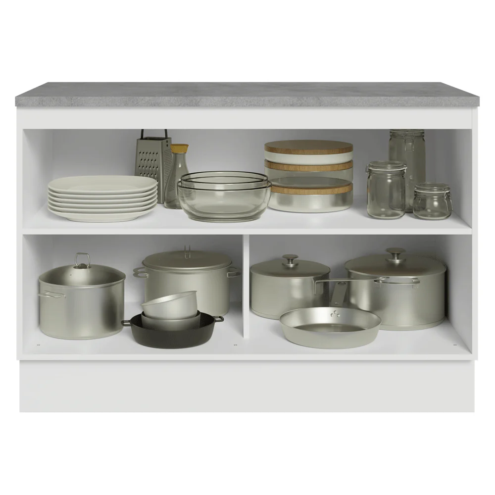 Balcão de Cozinha 120 x 60 cm 2 Portas (Com Tampo) Branco Vik Madesa - Image 4