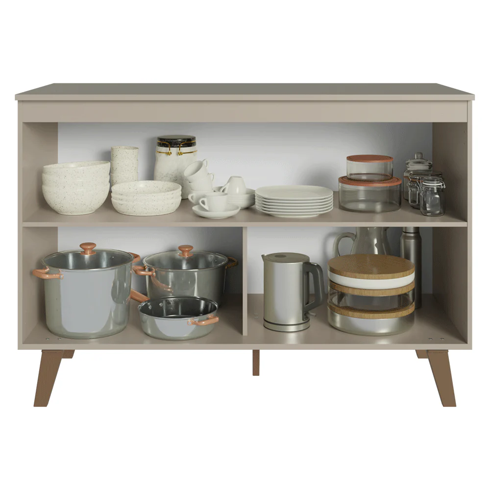Balcão de Cozinha 120 cm 2 Portas Com Pés Crema Nice Madesa - Image 4
