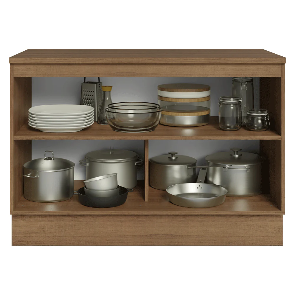 Balcão de Cozinha 120 cm 2 Portas Rustic/Cinza Vik Madesa - Image 4
