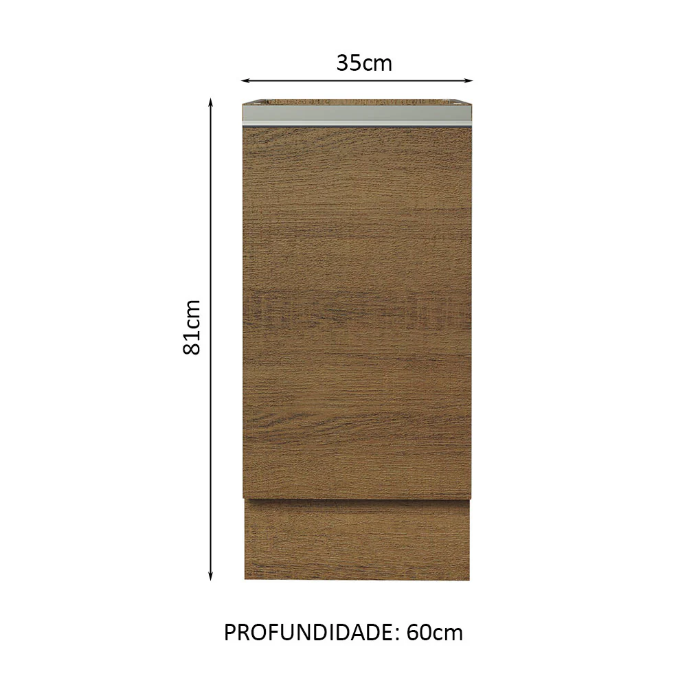 Balcão Cozinha 35 x 60 cm 1 Porta (Sem Tampo) Rustic Glamy Madesa - Image 2