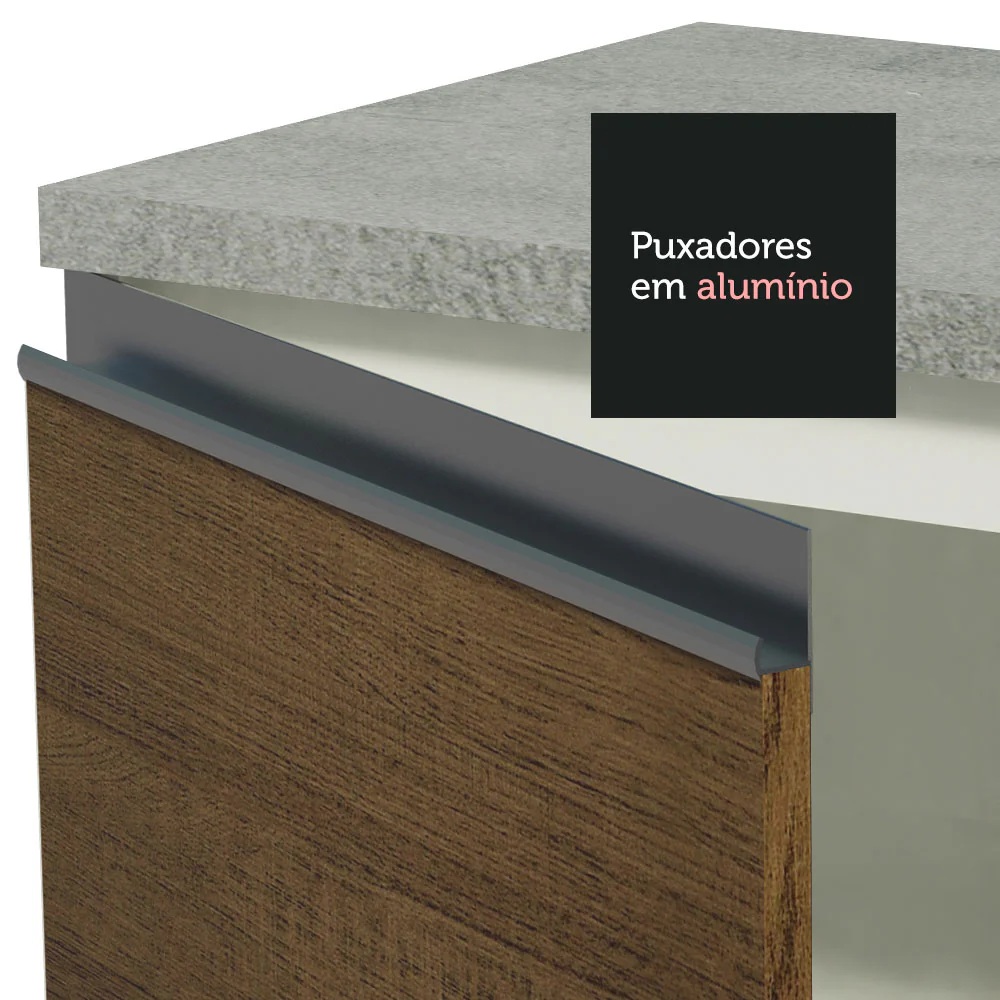Balcão Cozinha 40 x 60 cm 1 Porta (Sem Tampo) Branco/Rustic Glamy Madesa - Image 8