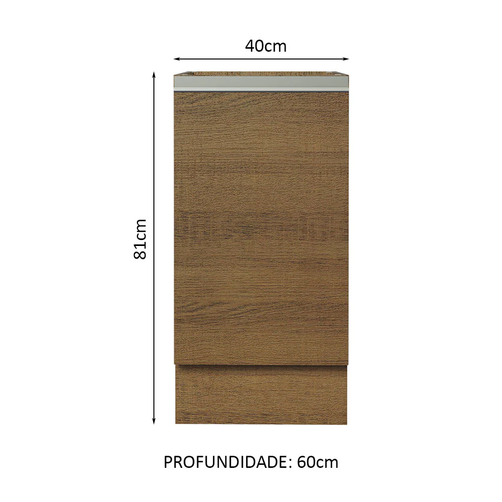 Balcão Cozinha 40 x 60 cm 1 Porta (Sem Tampo) Rustic Glamy Madesa - Image 2