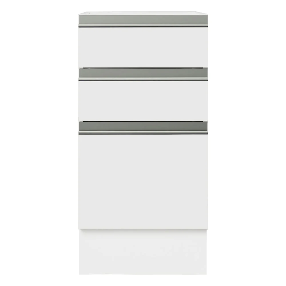 Balcão Cozinha 40 x 60 cm 3 Gavetas (Sem Tampo) Branco Glamy Madesa - Image 5