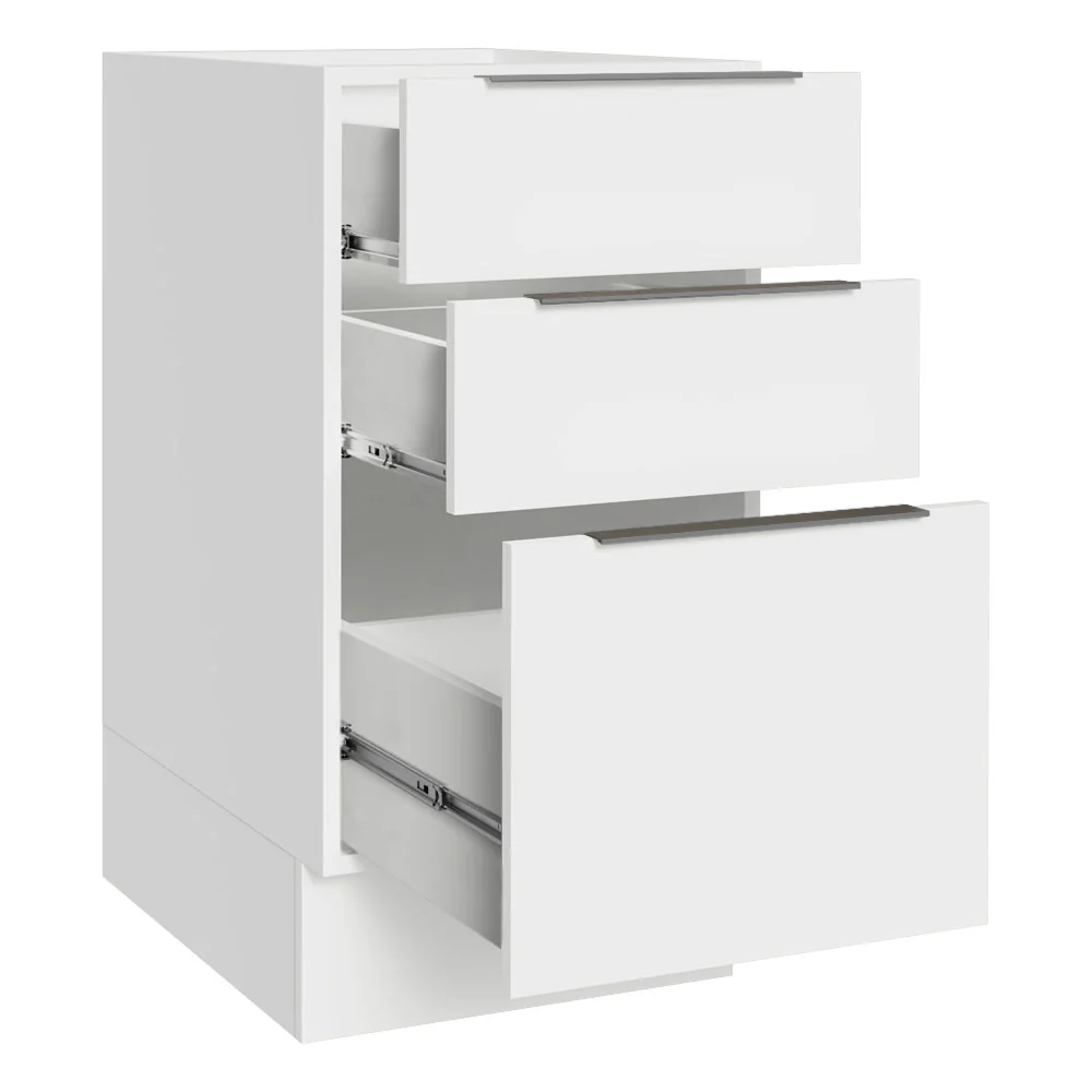 Balcão Cozinha 40 x 60 cm 3 Gavetas (Sem Tampo) Branco Stella Madesa - Image 3
