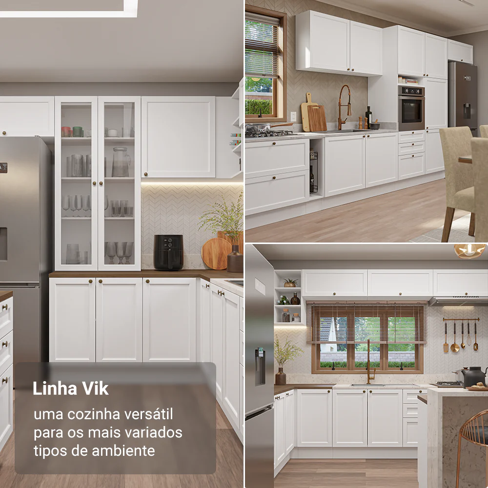 Balcão de Cozinha 40 x 60 cm 1 Porta (Com Tampo) Branco/Rustic Vik Madesa - Image 5