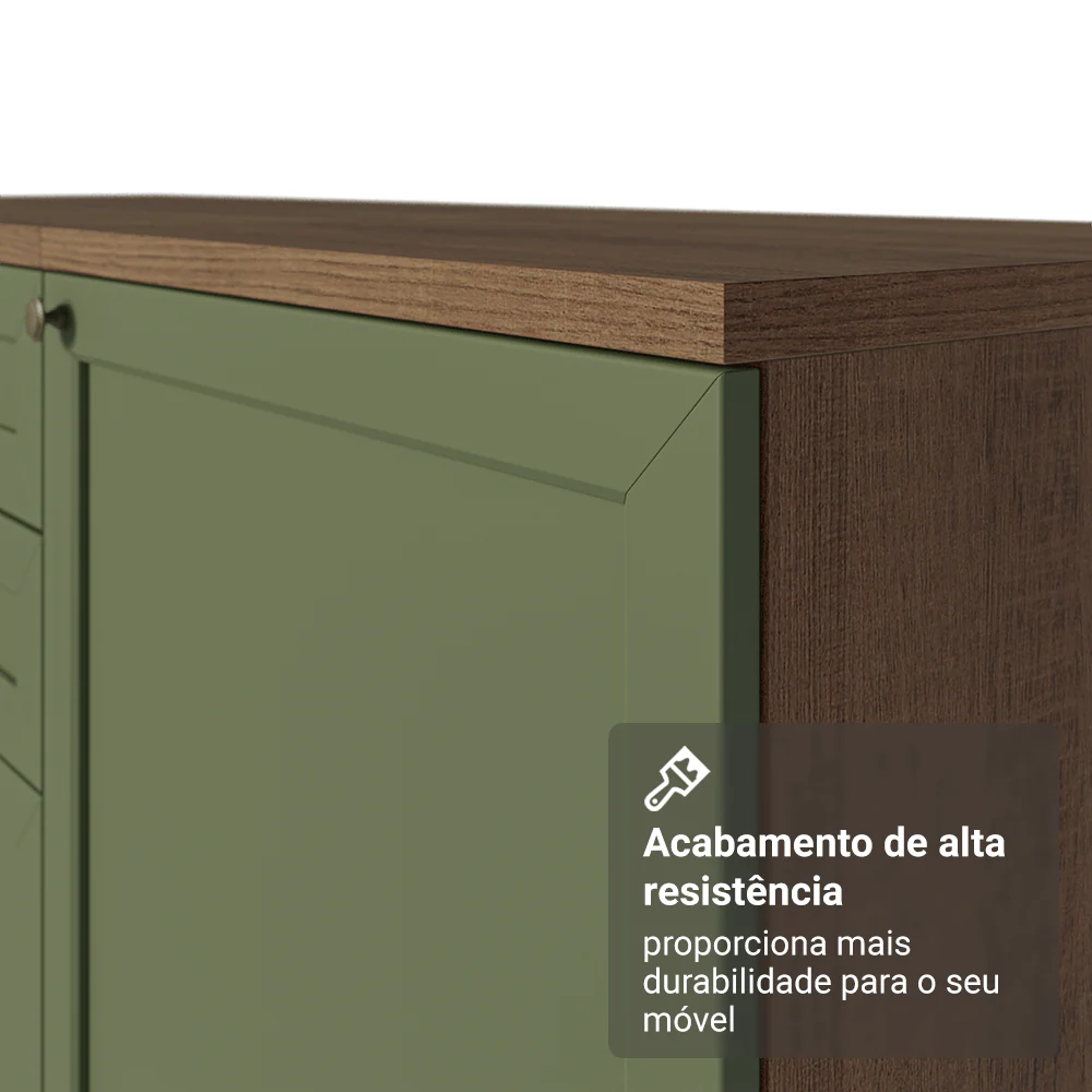 Balcão de Cozinha 40 x 60 cm 1 Porta (Com Tampo) Rustic/Verde Vik Madesa - Image 8