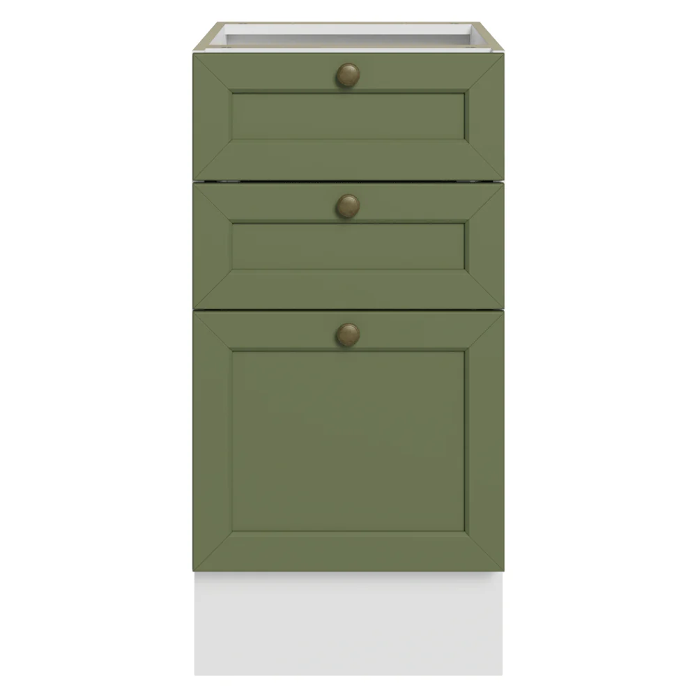Balcão de Cozinha 40 x 60 cm 3 Gavetas (Sem Tampo) Branco/Verde Vik Madesa - Image 4