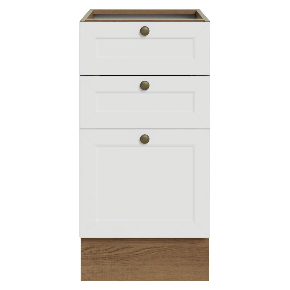 Balcão de Cozinha 40 x 60 cm 3 Gavetas (Sem Tampo) Rustic/Branco Vik Madesa - Image 4
