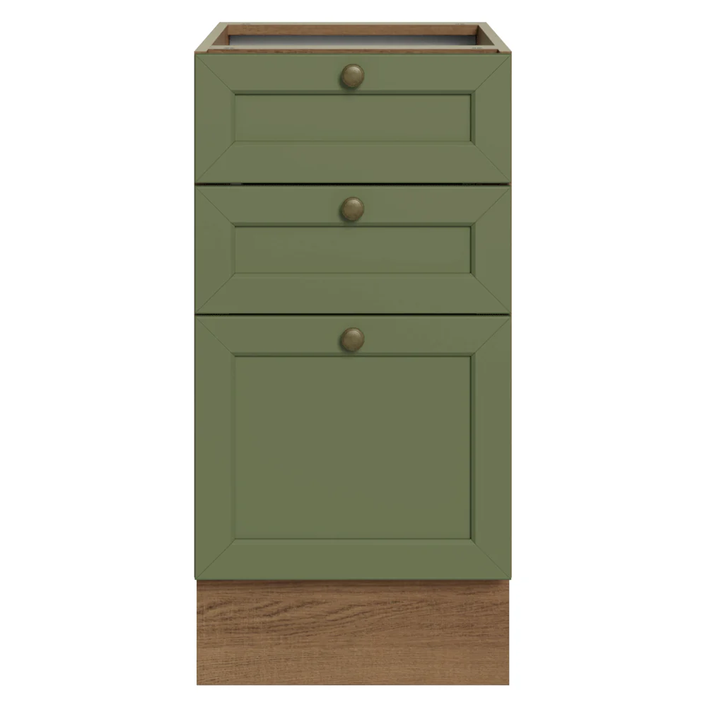 Balcão de Cozinha 40 x 60 cm 3 Gavetas (Sem Tampo) Rustic/Verde Vik Madesa - Image 4