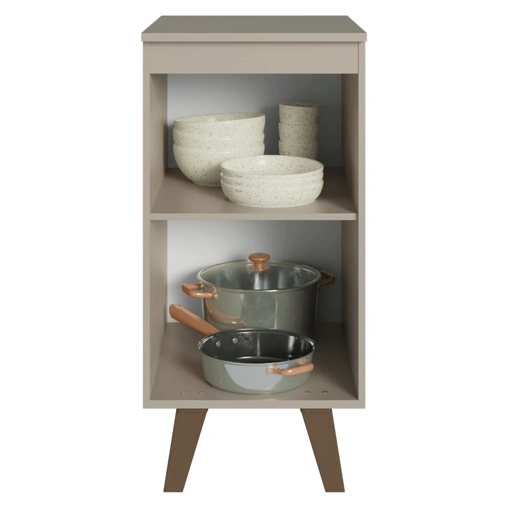 Balcão de Cozinha 40 cm 1 Porta Com Pés Crema Nice Madesa - Image 4