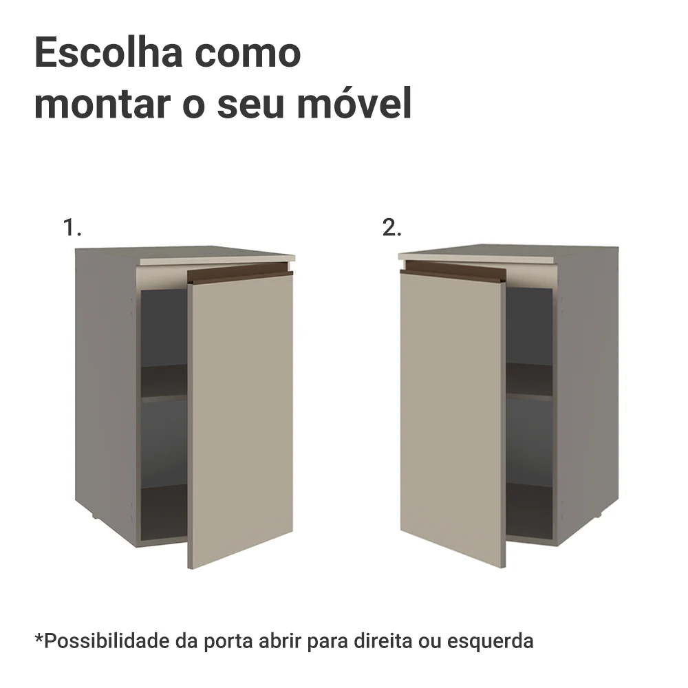 Balcão de Cozinha 40 cm 1 Porta Suspenso Crema Nice Madesa - Image 5