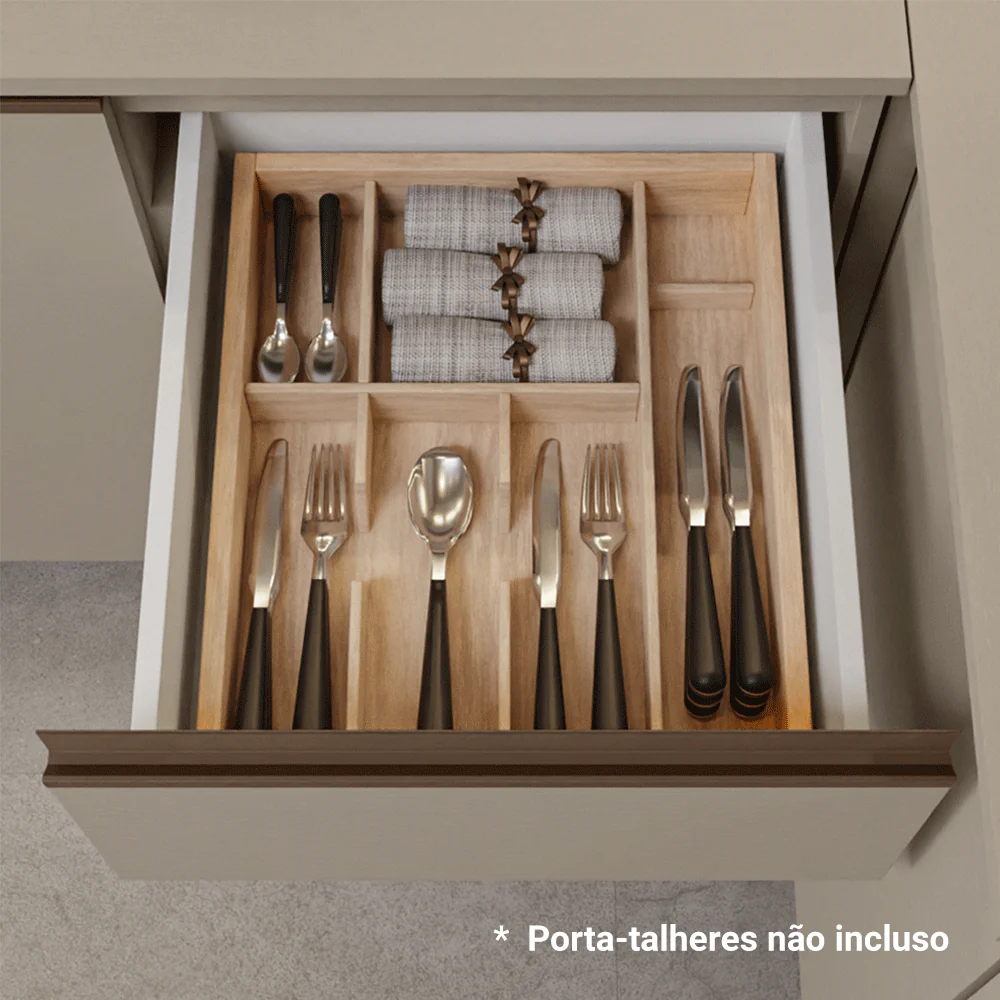 Balcão de Cozinha 40 cm 3 Gavetas Suspenso Crema Nice Madesa - Image 6