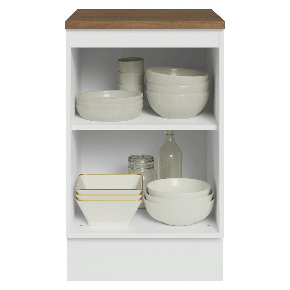 Balcão de Cozinha 50 x 60cm 1 Porta Branco Tampo Rustic Glamy Madesa - Image 5
