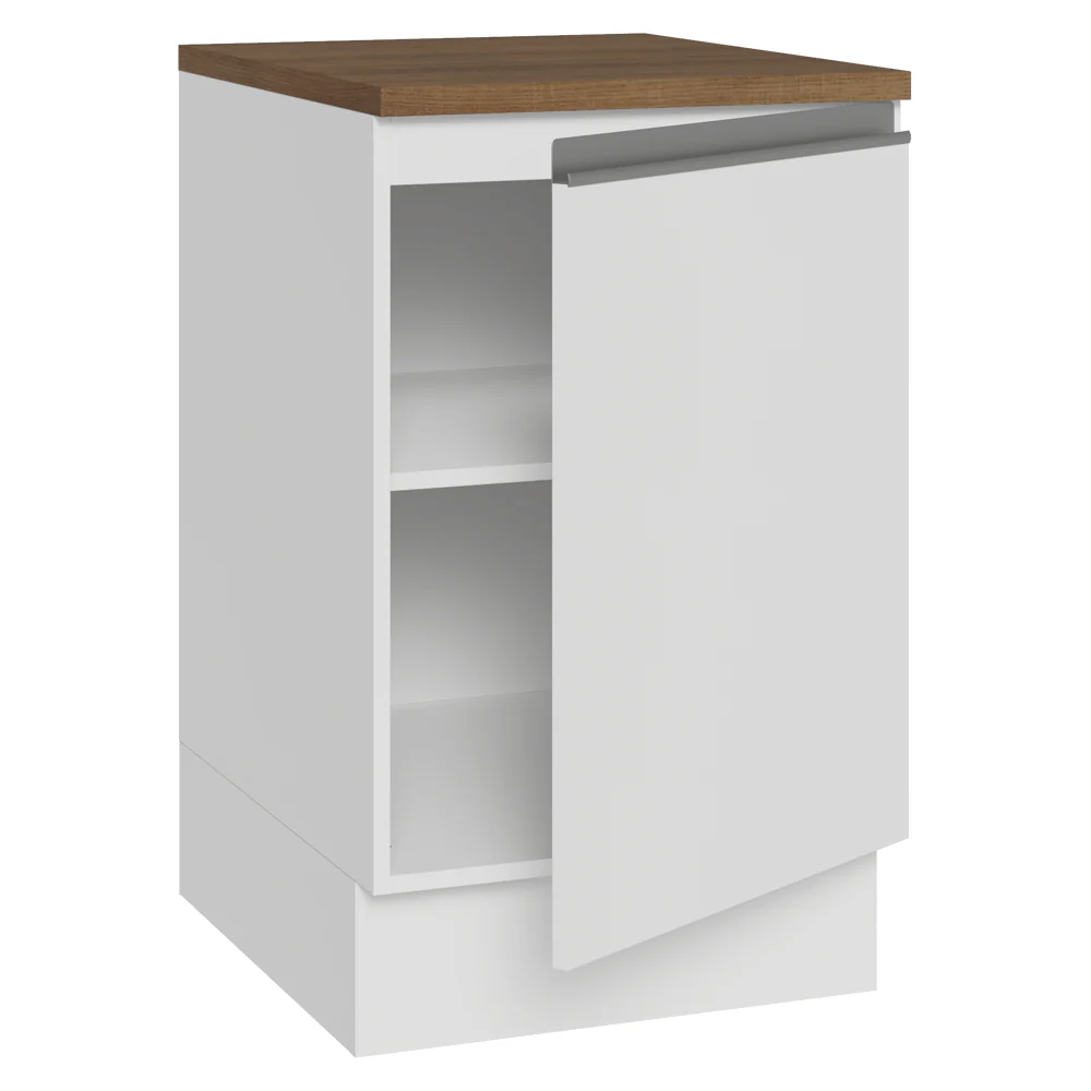 Balcão de Cozinha 50 x 60cm 1 Porta Branco Tampo Rustic Glamy Madesa - Image 6