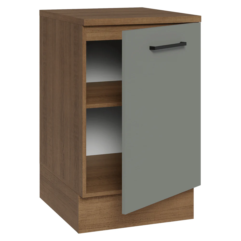 Balcão de Cozinha 50 x 60cm 1 Porta (Com Tampo) Rustic/Cinza Agata Madesa - Image 6