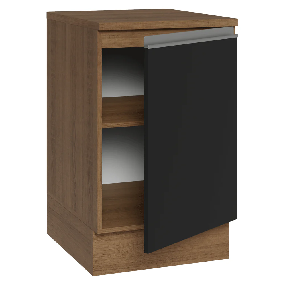 Balcão de Cozinha 50 x 60cm 1 Porta (Com Tampo) Rustic/Preto Glamy Madesa - Image 6