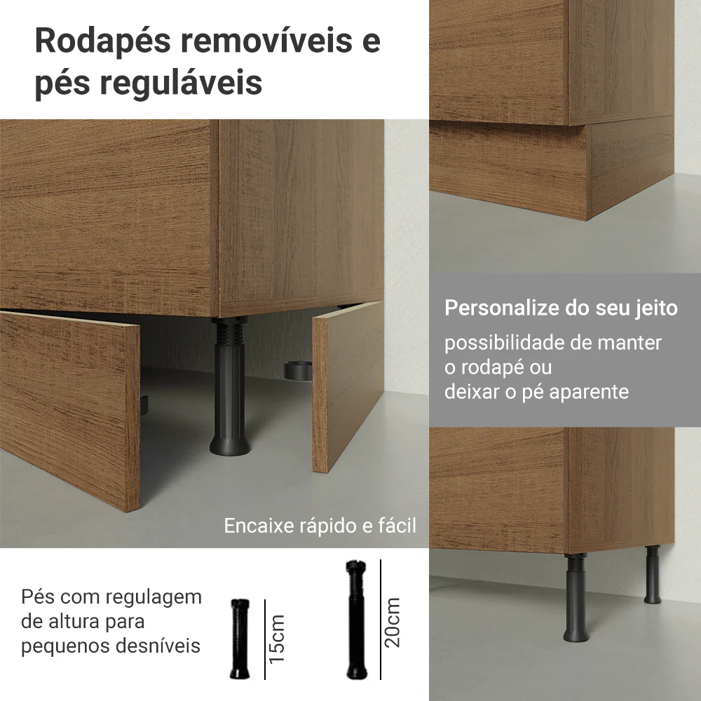Balcão de Cozinha 50 x 60cm 1 Porta (Com Tampo) Rustic Stella Madesa - Image 8