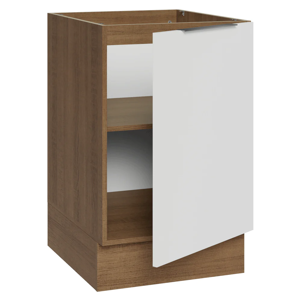 Balcão de Cozinha 50 x 60cm 1 Porta (Sem Tampo) Rustic/Branco Stella Madesa - Image 6