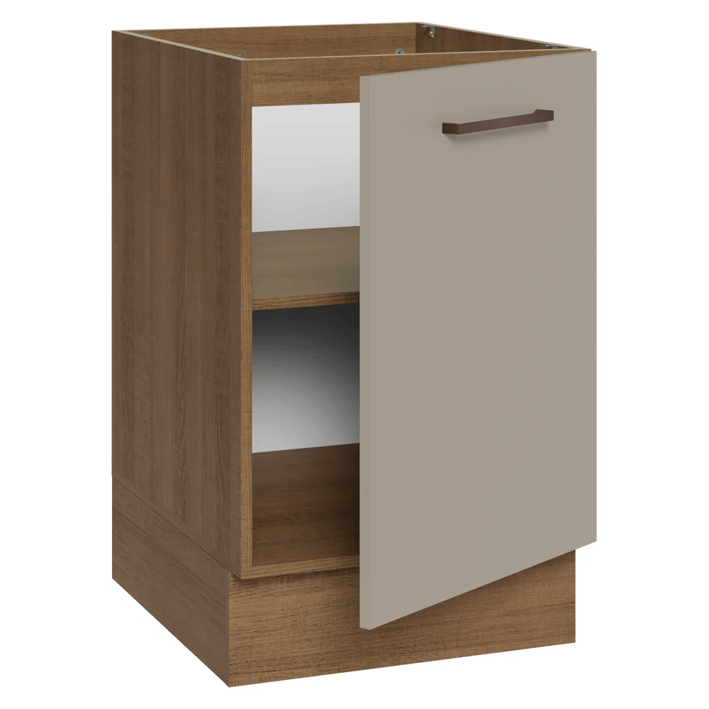 Balcão de Cozinha 50 x 60cm 1 Porta (Sem Tampo) Rustic/Crema Agata Madesa - Image 6