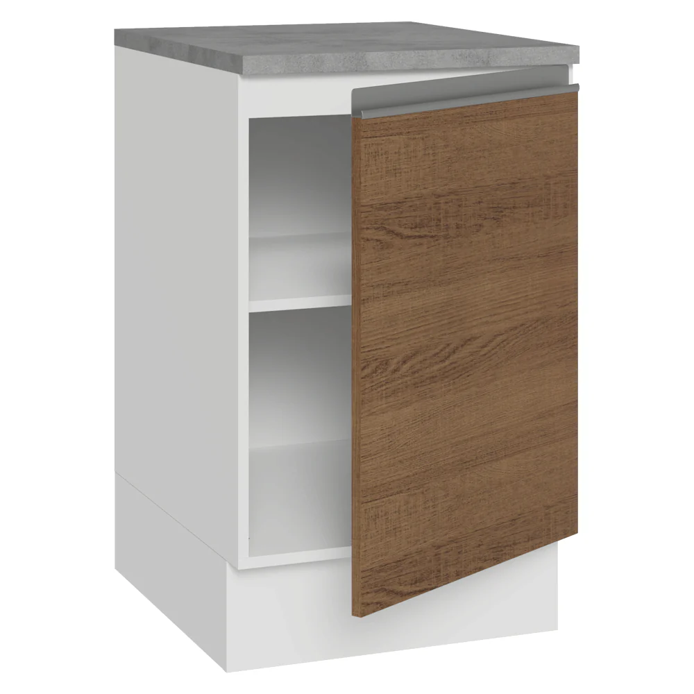 Balcão de Cozinha 50cm 1 Porta Branco/Rustic Glamy Madesa - Image 6