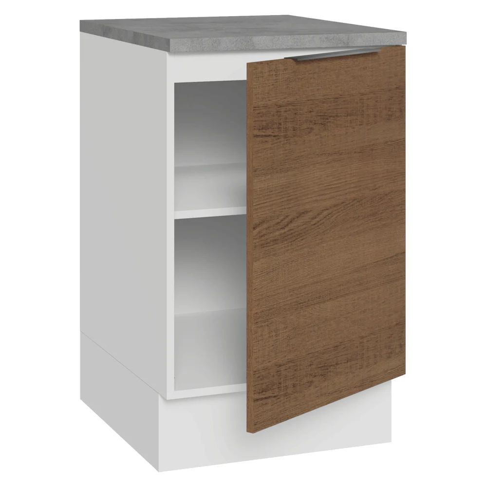 Balcão de Cozinha 50cm 1 Porta Branco/Rustic Stella Madesa - Image 6