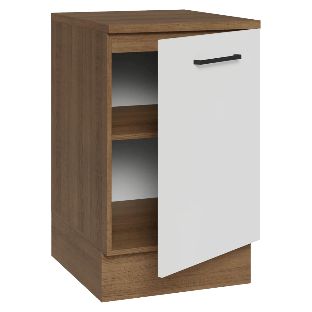 Balcão de Cozinha 50cm 1 Porta Rustic/Branco Agata Madesa - Image 6