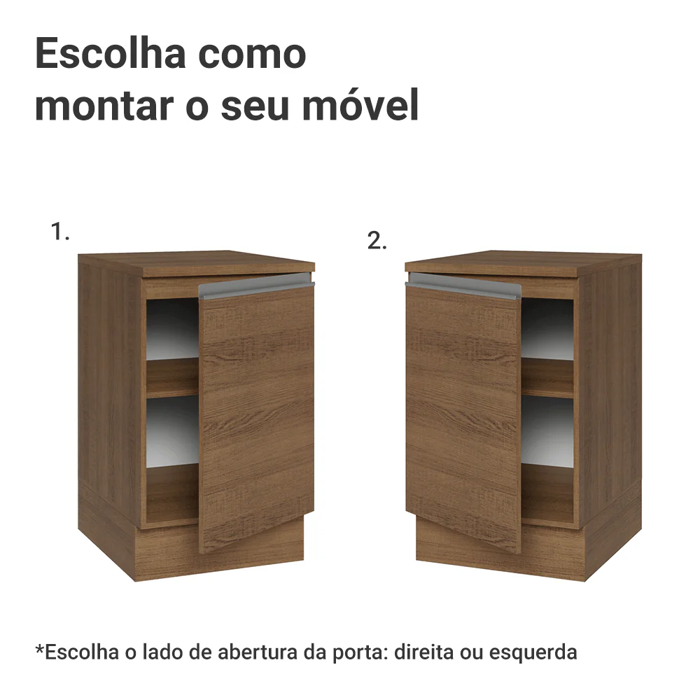 Balcão de Cozinha 50cm 1 Porta Rustic Glamy Madesa - Image 4