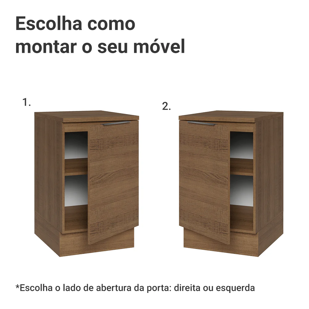 Balcão de Cozinha 50cm 1 Porta Rustic Stella Madesa - Image 4