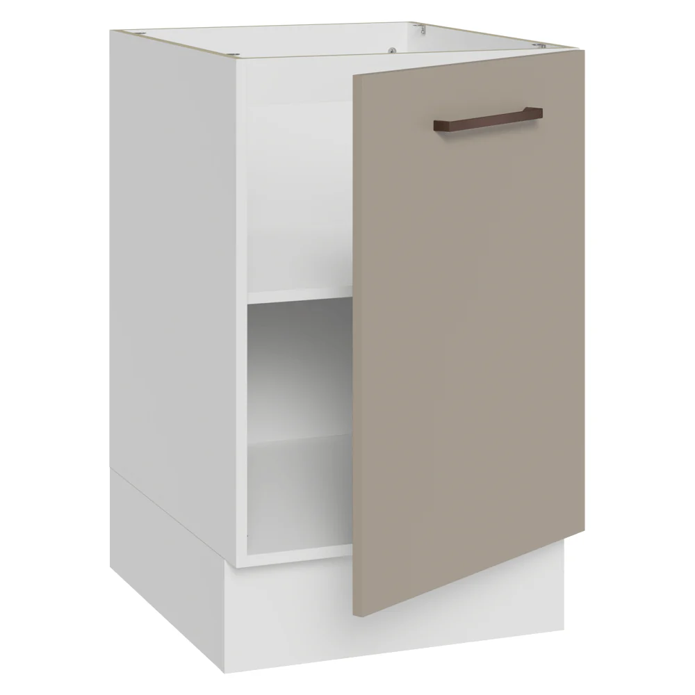 Balcão de Cozinha 50cm 1 Porta (Sem Tampo) Branco/Crema Agata Madesa - Image 6