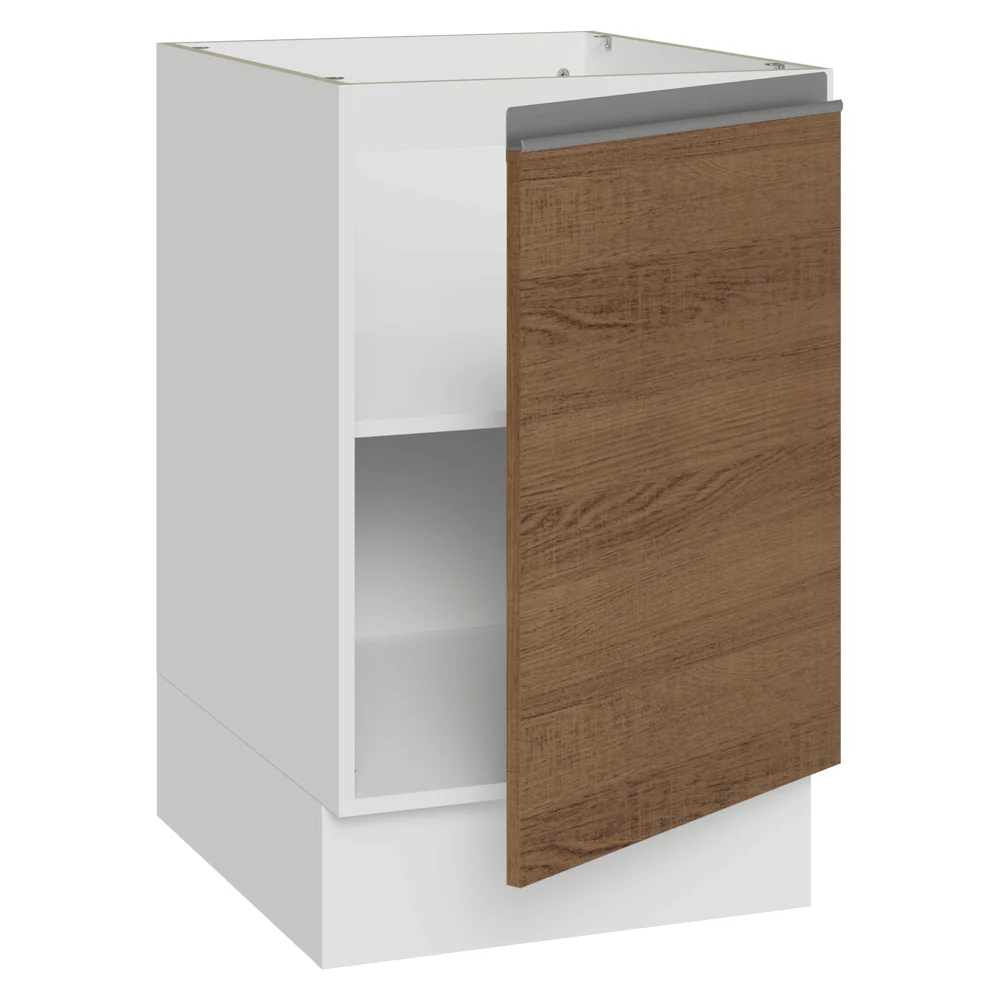 Balcão de Cozinha 50cm 1 Porta (Sem Tampo) Branco/Rustic Glamy Madesa - Image 6