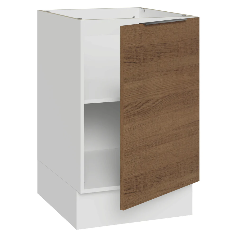 Balcão de Cozinha 50cm 1 Porta (Sem Tampo) Branco/Rustic Stella Madesa - Image 6