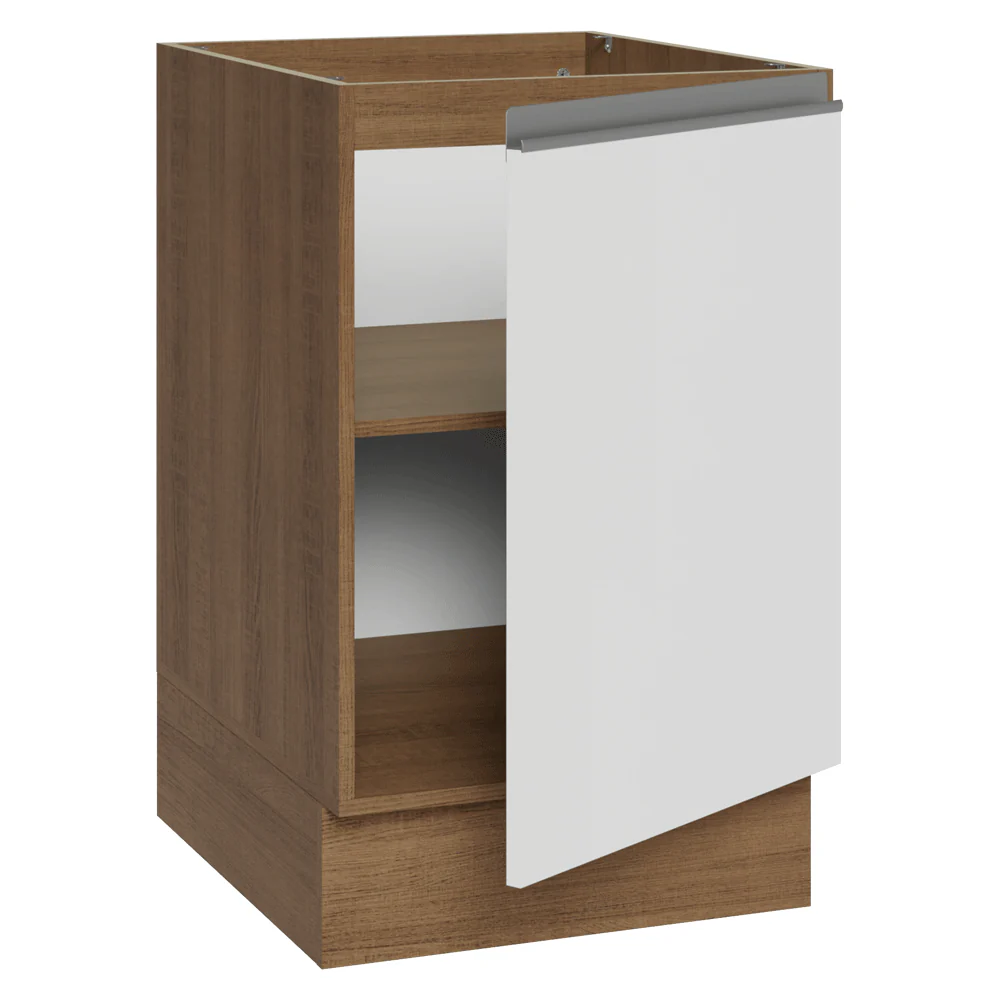 Balcão de Cozinha 50cm 1 Porta (Sem Tampo) Rustic/Branco Glamy Madesa - Image 6