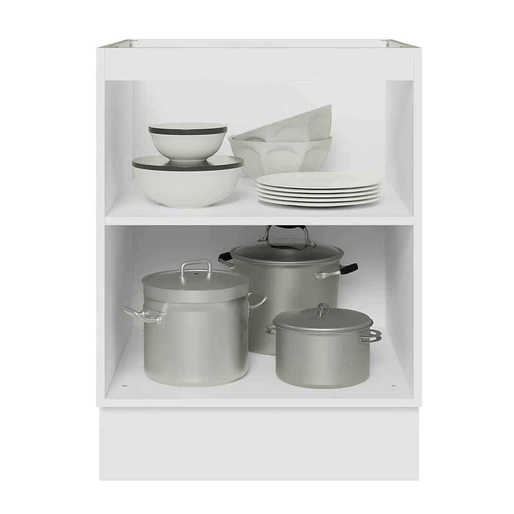 Balcão Cozinha 60 x 60 cm 1 Porta (Sem Tampo) Branco/Preto Glamy Madesa - Image 4