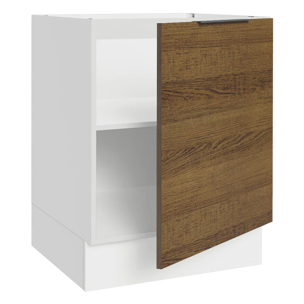 Balcão Cozinha 60 x 60 cm 1 Porta (Sem Tampo) Branco/Rustic Stella Madesa - Image 5