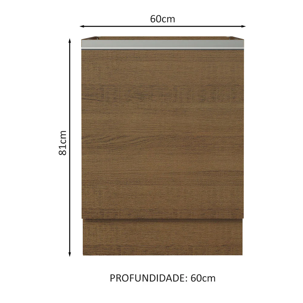 Balcão Cozinha 60 x 60 cm 1 Porta (Sem Tampo) Rustic Glamy Madesa - Image 2