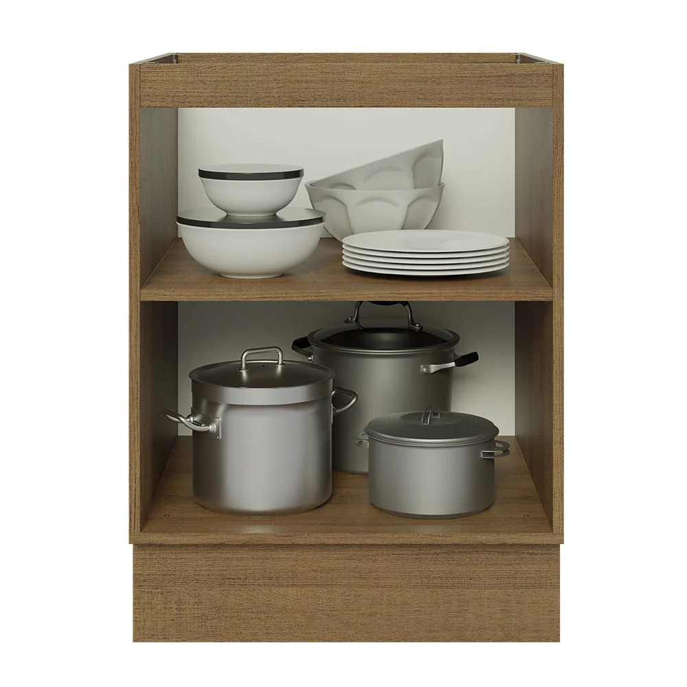 Balcão Cozinha 60 x 60 cm 1 Porta (Sem Tampo) Rustic/Preto Glamy Madesa - Image 4