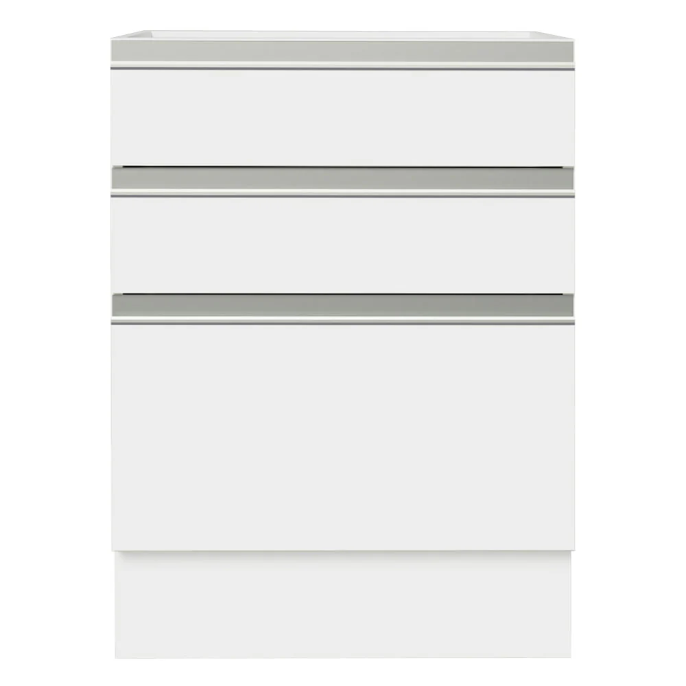Balcão Cozinha 60 x 60 cm 3 Gavetas (Sem Tampo) Branco Glamy Madesa - Image 5