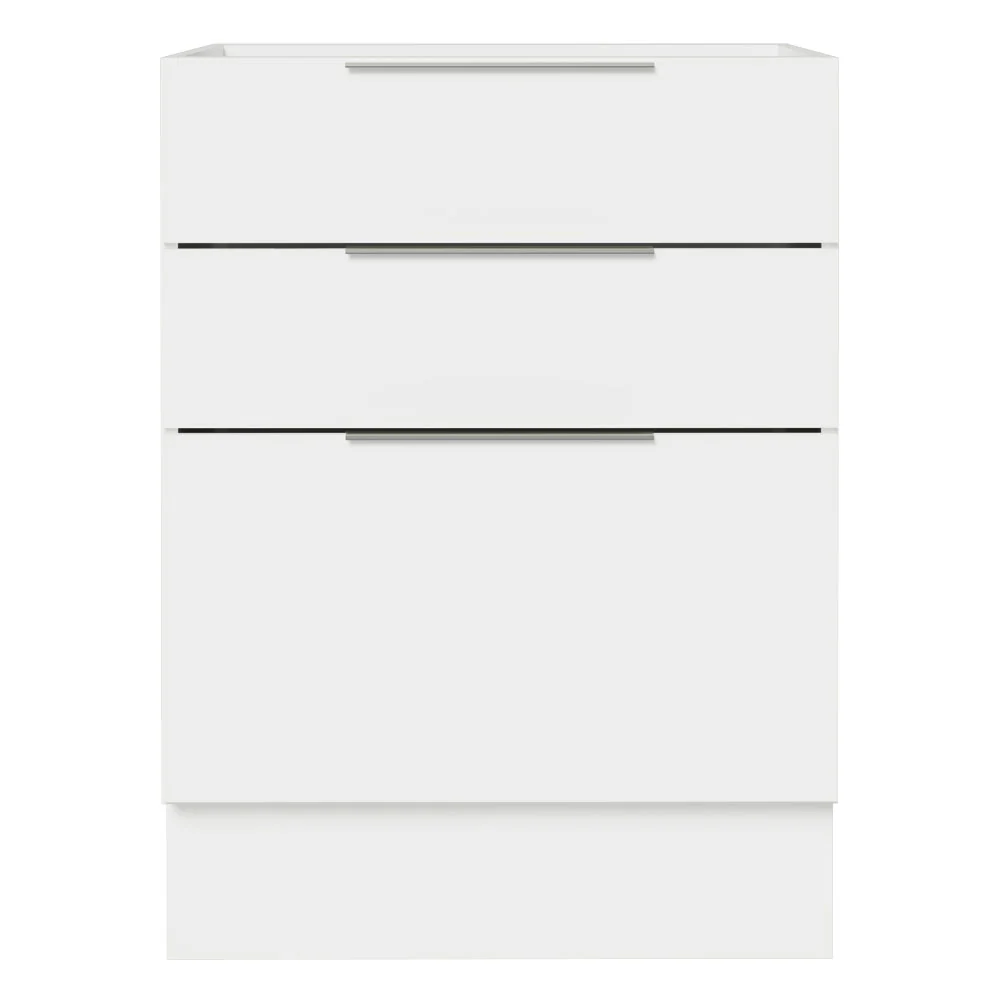 Balcão Cozinha 60 x 60 cm 3 Gavetas (Sem Tampo) Branco Stella Madesa - Image 5