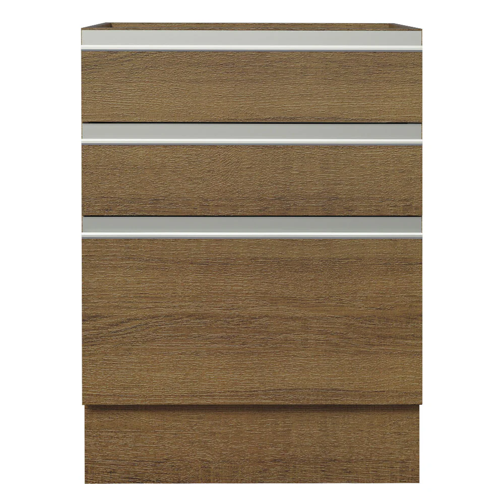 Balcão Cozinha 60 x 60 cm 3 Gavetas (Sem Tampo) Rustic Glamy Madesa - Image 5