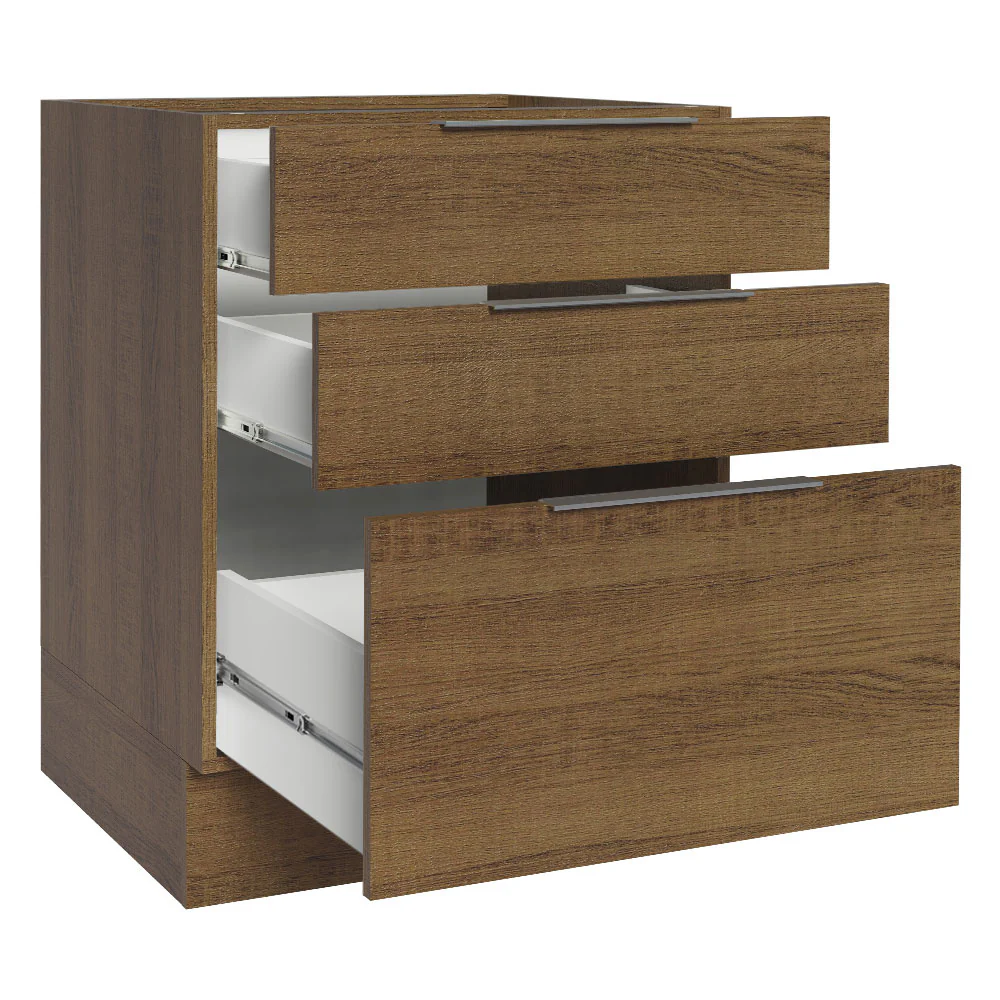 Balcão Cozinha 60 x 60 cm 3 Gavetas (Sem Tampo) Rustic Stella Madesa - Image 3