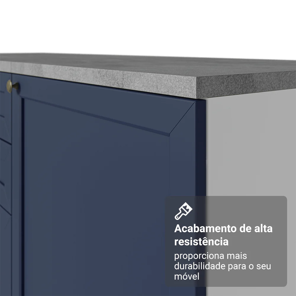 Balcão de Cozinha 60 x 60 cm 1 Porta (Com Tampo) Branco/Azul Vik Madesa - Image 8