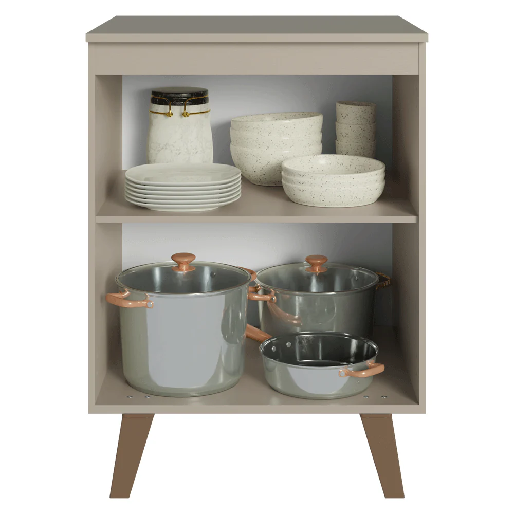 Balcão de Cozinha 60 cm 1 Porta Com Pés Crema Nice Madesa - Image 4